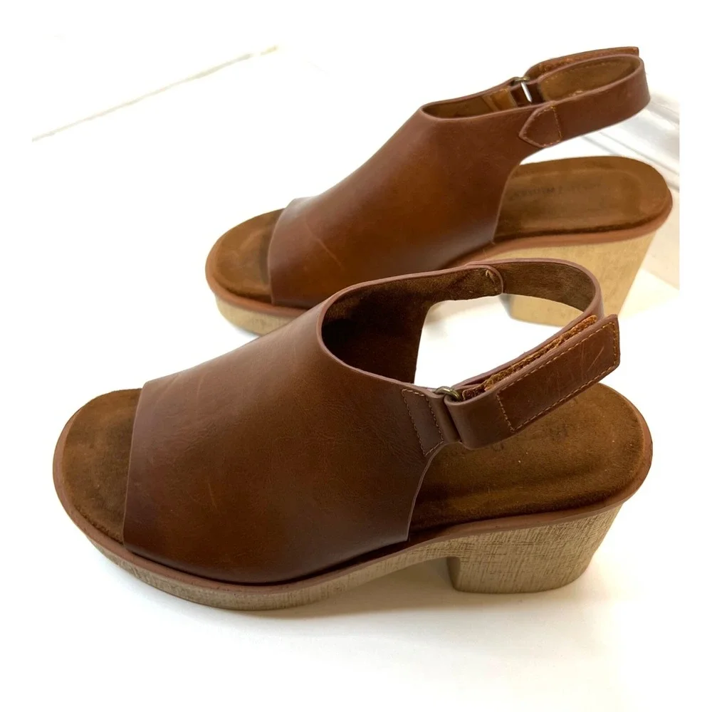 Pierre Dumas Clue-1 Sz. 8.5 Brown Leather Platform Shoes